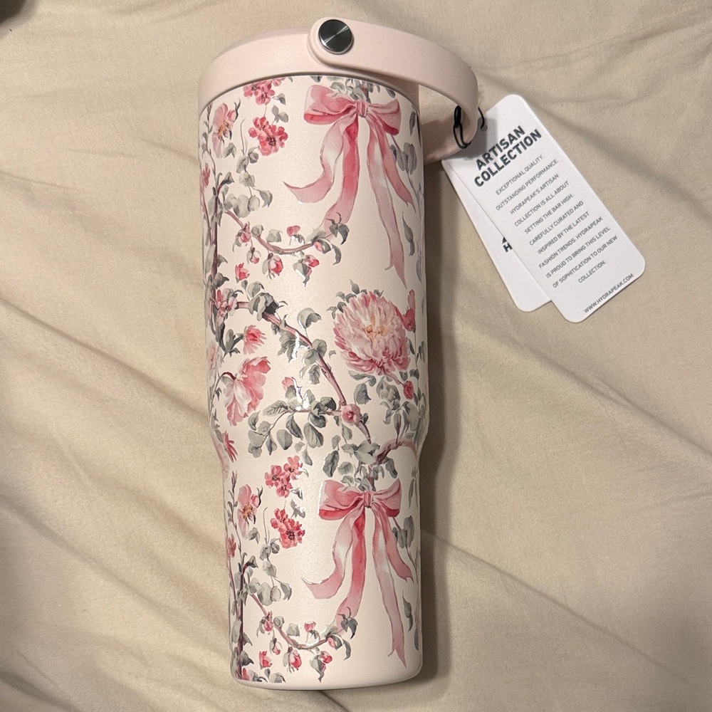 Artisan Collection Floral Tumbler - Pink and Green